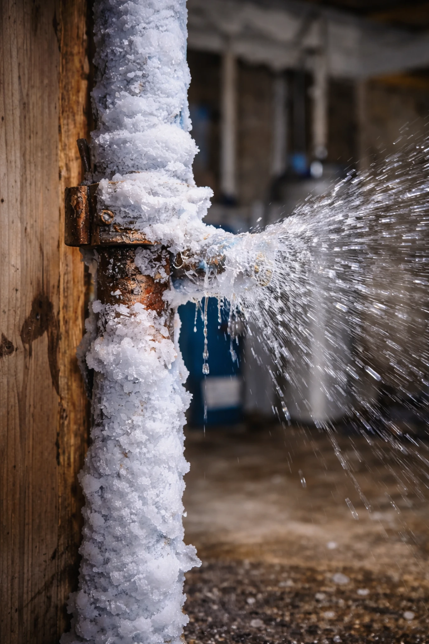 Frozen burst pipe water damage cleanup in Grand Rapids Michigan home