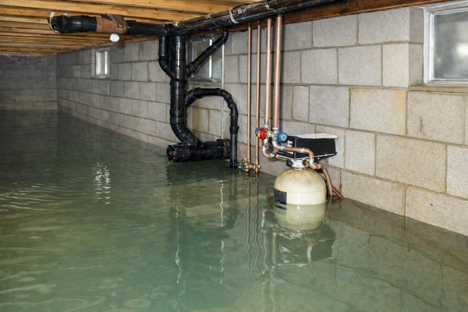 Sump pump failure basement flooding cleanup Grand Rapids