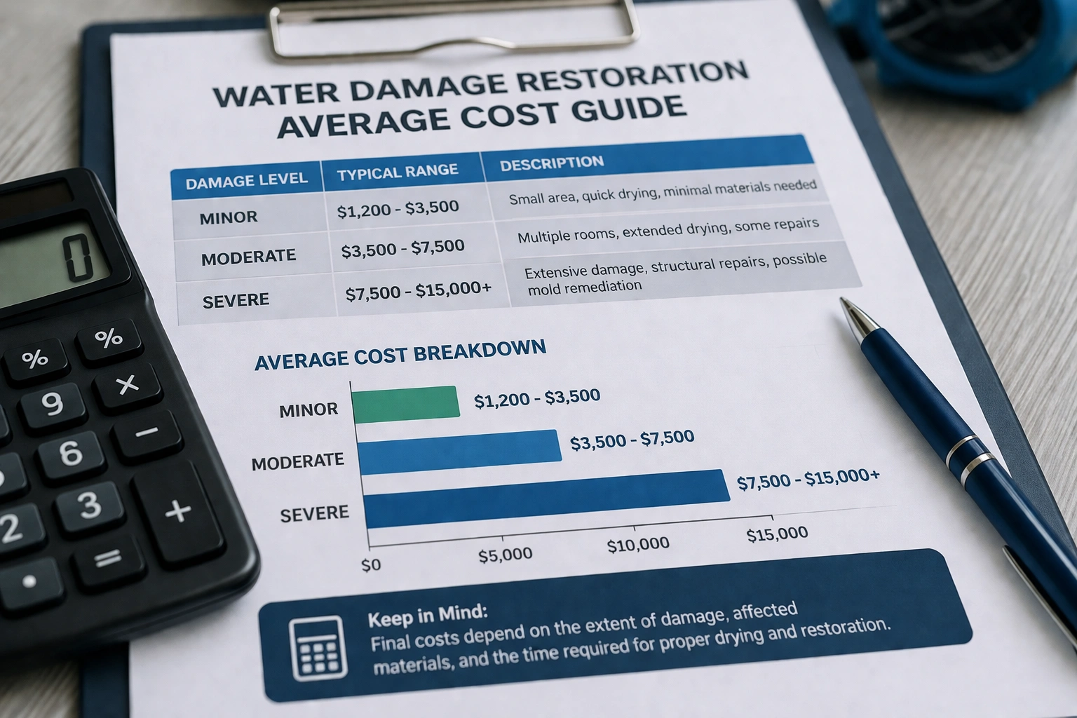 Average Water Damage Restoration Costs